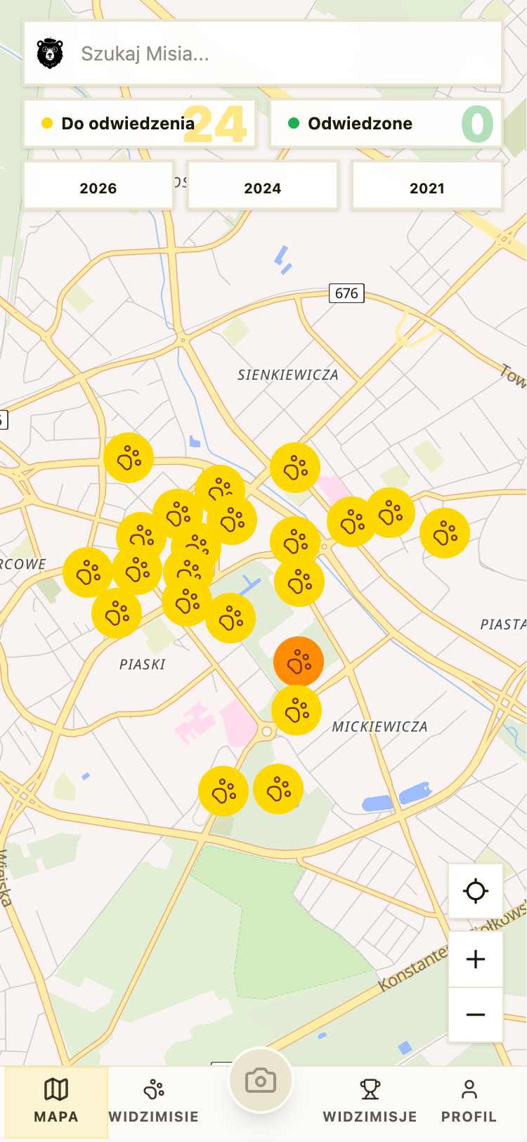 WidziMisie - podgląd aplikacji